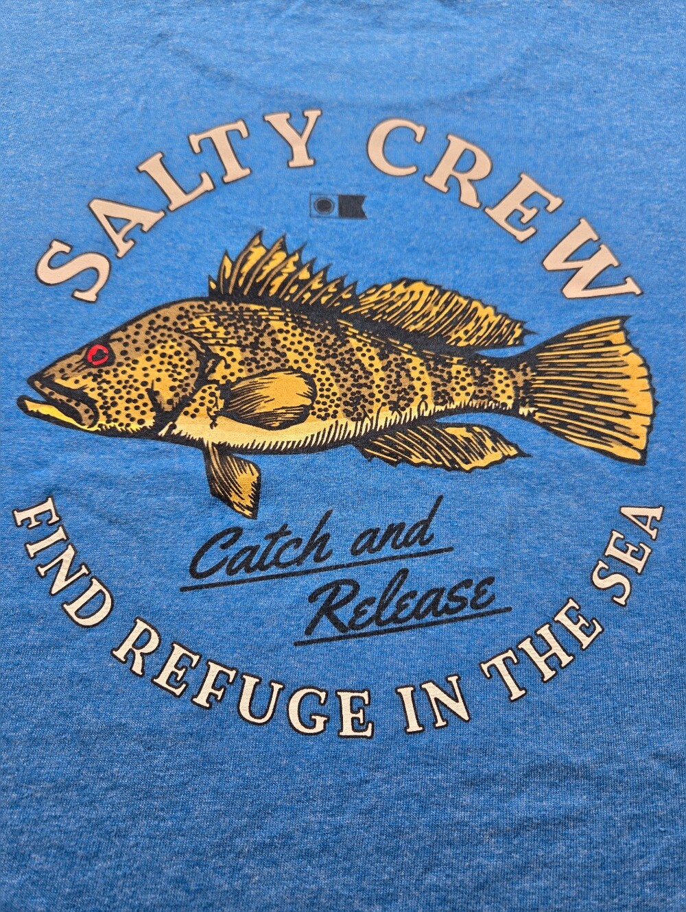 Salty Crew Bass Catch and Release Graphic T-Shirt Blue Kids XL
